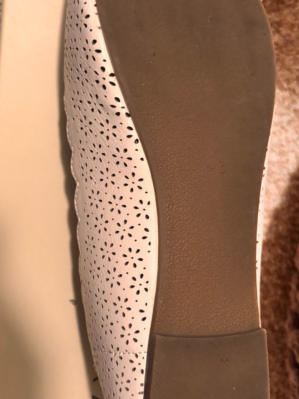 Scalloped Perforated Ballet Flats - Soft Pink - Picture 2 of 5